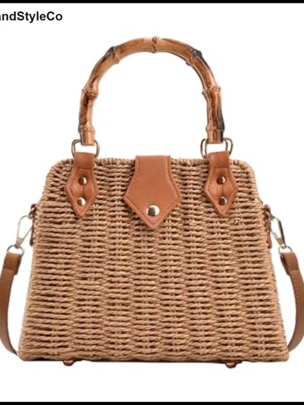 Straw Tote Bag Summer Beach Crossbody Woven Shoulder Handbag Vintage Vacation